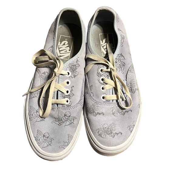 VANS Sneakers Woman’s Size 7 Love You To Death Blue Suede Cupids Skeletons Laces - Picture 6 of 10